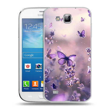 Пластиковый чехол на Samsung Galaxy Premier с принтом бабочки и лаванда Пластиковый чехол на Samsung Galaxy Premier с принтом бабочки и лаванда