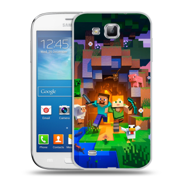Пластиковый чехол на Samsung Galaxy Premier с принтом Майнкрафт Minecraft
