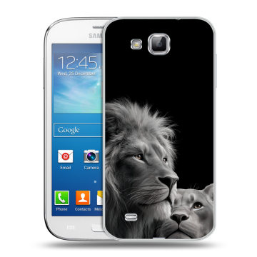 Пластиковый чехол на Samsung Galaxy Premier с принтом Лев кошки