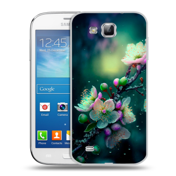 Пластиковый чехол на Samsung Galaxy Premier с принтом Цветы и мрамор Пластиковый чехол на Samsung Galaxy Premier с принтом Цветы и мрамор
