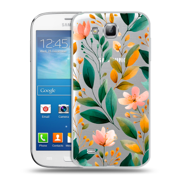 Пластиковый чехол на Samsung Galaxy Premier с принтом Цветы паттерн