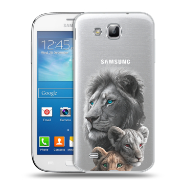 Пластиковый чехол на Samsung Galaxy Premier с принтом Львы