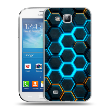 Пластиковый чехол на Samsung Galaxy Premier с принтом Неоновые соты