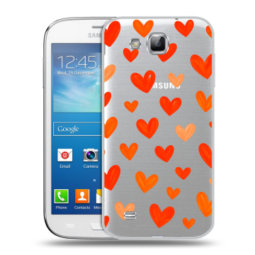 Пластиковый чехол на Samsung Galaxy Premier с принтом Сердечки