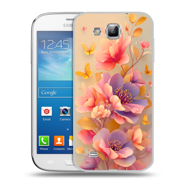 Пластиковый чехол на Samsung Galaxy Premier с принтом Цветы и бабочки Пластиковый чехол на Samsung Galaxy Premier с принтом Цветы и бабочки