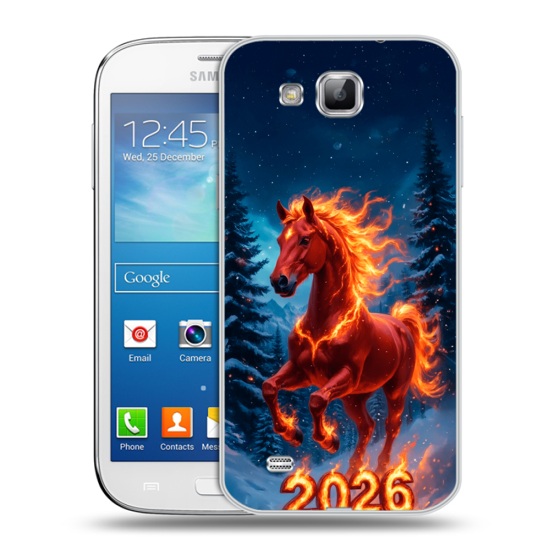 Пластиковый чехол на Samsung Galaxy Premier с принтом Новый год коня Пластиковый чехол на Samsung Galaxy Premier с принтом Новый год коня