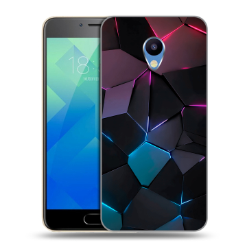 Силиконовый чехол на Meizu M5 с принтом Геометрия неона