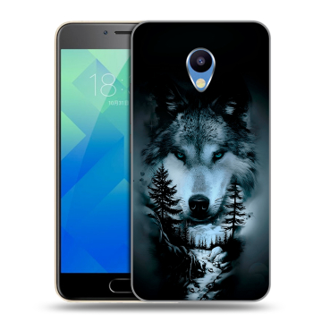 Силиконовый чехол на Meizu M5 с принтом Лесной волк