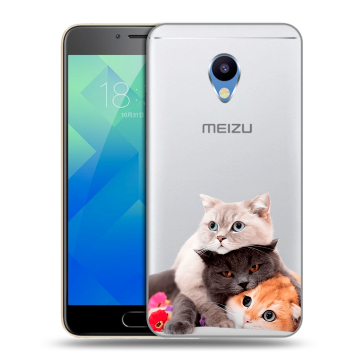 Силиконовый чехол на Meizu M5 с принтом Кошки