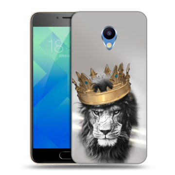 Силиконовый чехол на Meizu M5 с принтом Лев с короной