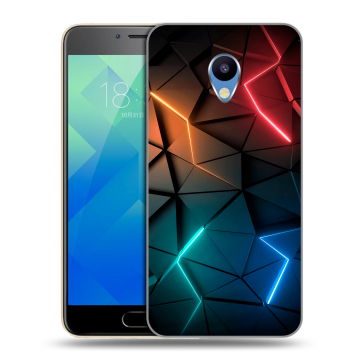 Силиконовый чехол на Meizu M5 с принтом Абстракция неон