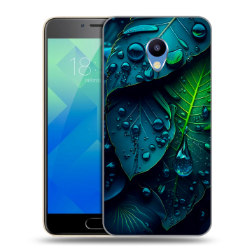 Силиконовый чехол на Meizu M5 с принтом Листья