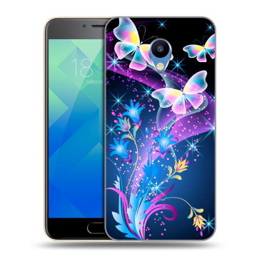 Силиконовый чехол на Meizu M5 с принтом Бабочки
