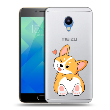 Силиконовый чехол на Meizu M5 с принтом Корги