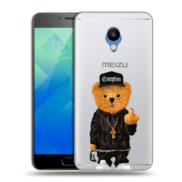 Силиконовый чехол на Meizu M5 с принтом Плюшевый медведь