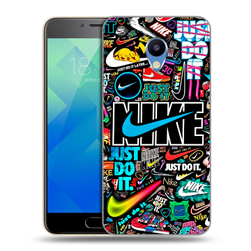 Силиконовый чехол на Meizu M5 с принтом найк nike черный Силиконовый чехол на Meizu M5 с принтом найк nike черный