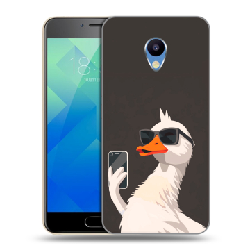 Силиконовый чехол на Meizu M5 с принтом утка в очках