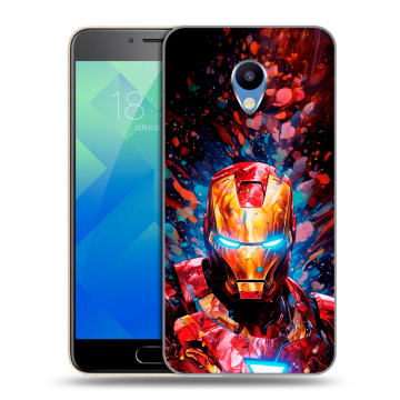 Силиконовый чехол на Meizu M5 с принтом Железный человек Ironman