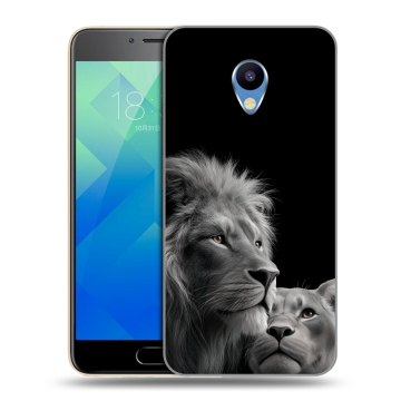 Силиконовый чехол на Meizu M5 с принтом Лев кошки