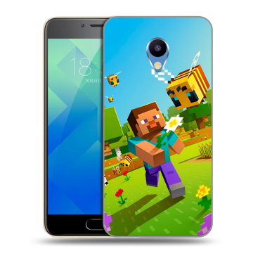 Силиконовый чехол на Meizu M5 с принтом Майнкрафт Minecraft