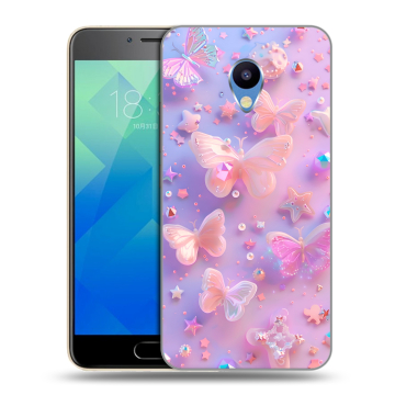 Силиконовый чехол на Meizu M5 с принтом Бабочки