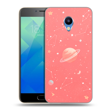 Силиконовый чехол на Meizu M5 с принтом Розовый космос