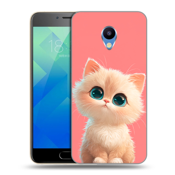 Силиконовый чехол на Meizu M5 с принтом Розовый котенок