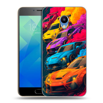 Силиконовый чехол на Meizu M5 с принтом Тачки