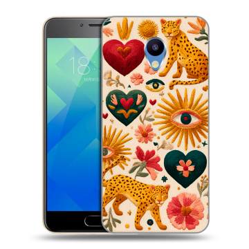 Силиконовый чехол на Meizu M5 с принтом Модный принт