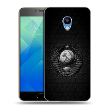 Силиконовый чехол на Meizu M5 с принтом Герб Флаг СССР