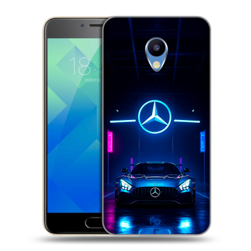 Силиконовый чехол на Meizu M5 с принтом Mercedes Мерседес