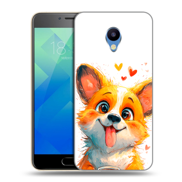 Силиконовый чехол на Meizu M5 с принтом корги