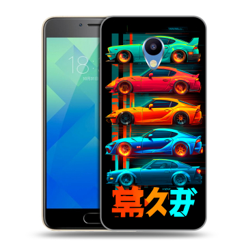Силиконовый чехол на Meizu M5 с принтом машины тачки