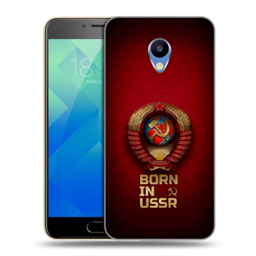 Силиконовый чехол на Meizu M5 с принтом Флаг Герб СССР