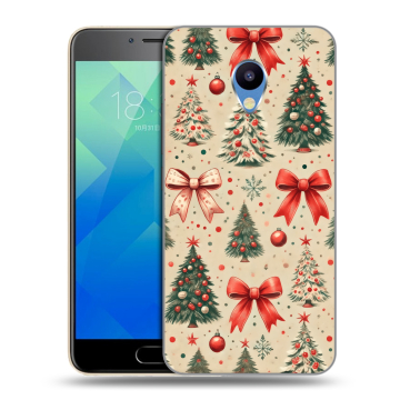 Силиконовый чехол на Meizu M5 с принтом Новый год