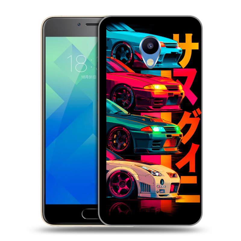 Силиконовый чехол на Meizu M5 с принтом Гоночные машины Силиконовый чехол на Meizu M5 с принтом Гоночные машины
