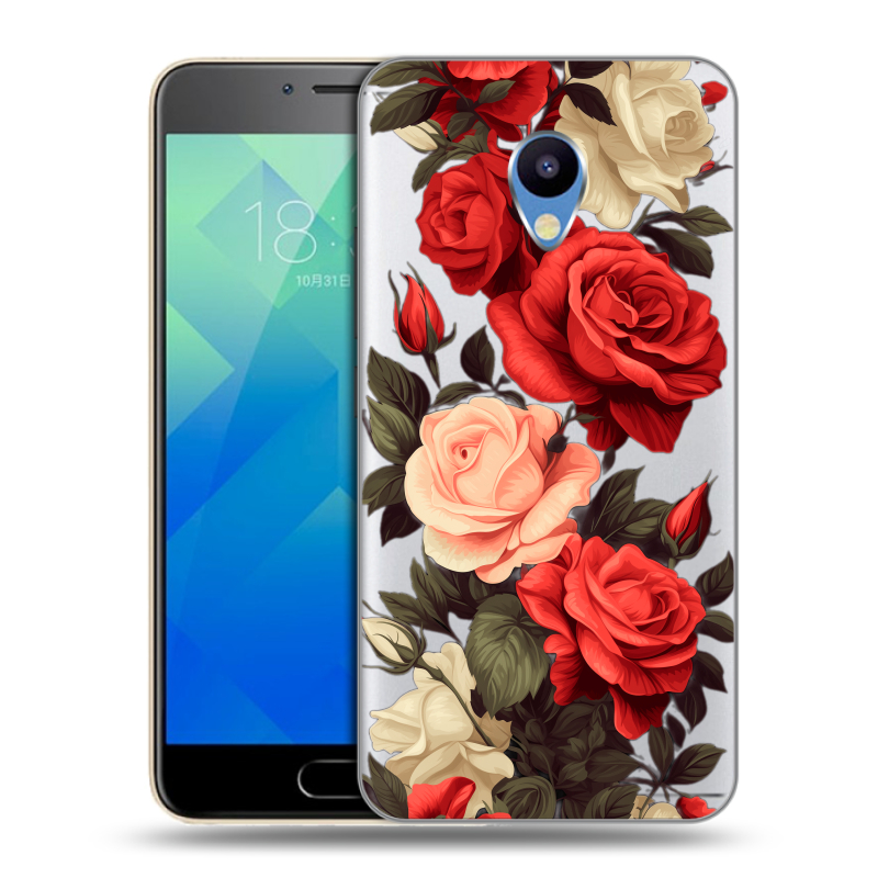 Силиконовый чехол на Meizu M5 с принтом Розы Силиконовый чехол на Meizu M5 с принтом Розы