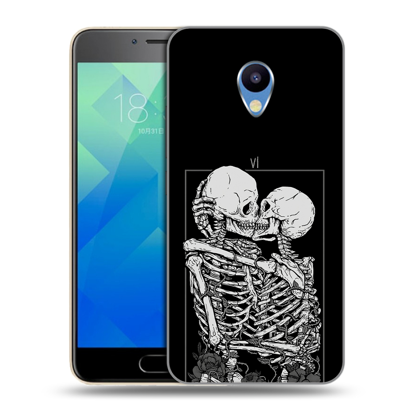 Силиконовый чехол на Meizu M5 с принтом Поцелуй скелетов Силиконовый чехол на Meizu M5 с принтом Поцелуй скелетов