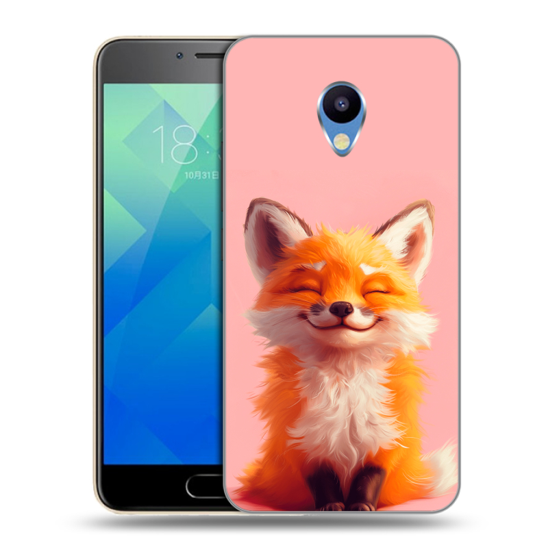 Силиконовый чехол на Meizu M5 с принтом милая лиса Силиконовый чехол на Meizu M5 с принтом милая лиса