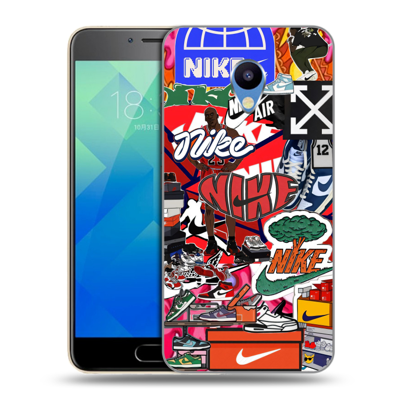 Силиконовый чехол на Meizu M5 с принтом Найк Nike яркий Силиконовый чехол на Meizu M5 с принтом Найк Nike яркий