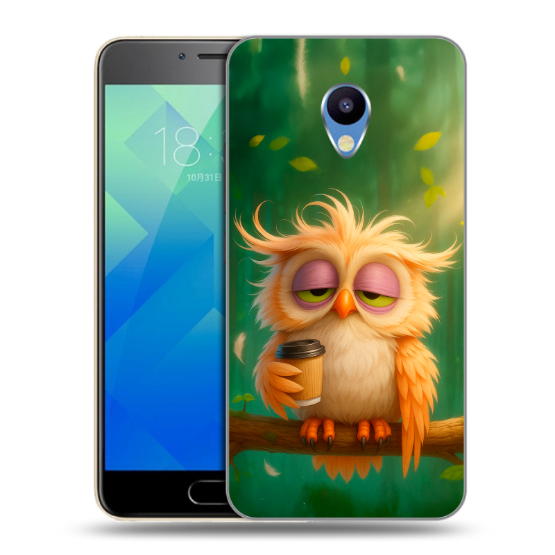 Силиконовый чехол на Meizu M5 с принтом сова Силиконовый чехол на Meizu M5 с принтом сова