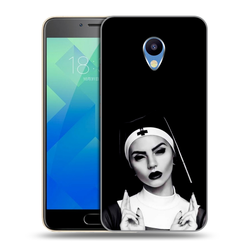 Пластиковый чехол на Meizu M5 с принтом монашка Пластиковый чехол на Meizu M5 с принтом монашка