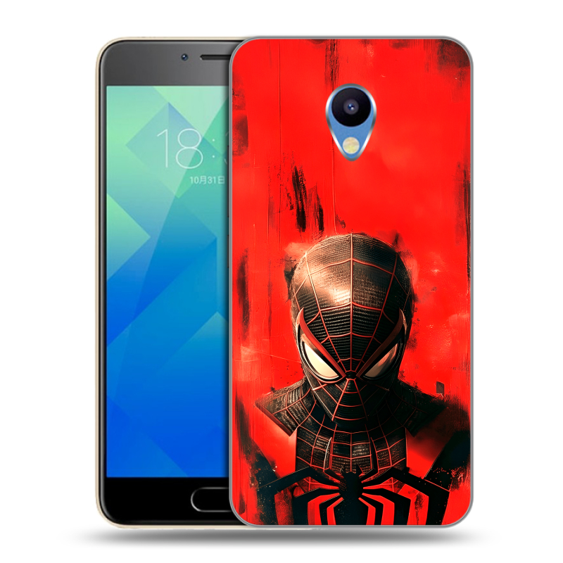Пластиковый чехол на Meizu M5 с принтом человек паук spiderman Пластиковый чехол на Meizu M5 с принтом человек паук spiderman
