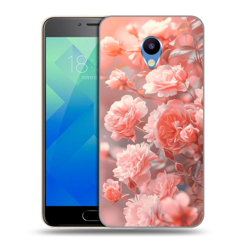 Силиконовый чехол на Meizu M5 с принтом Розы цветы Силиконовый чехол на Meizu M5 с принтом Розы цветы