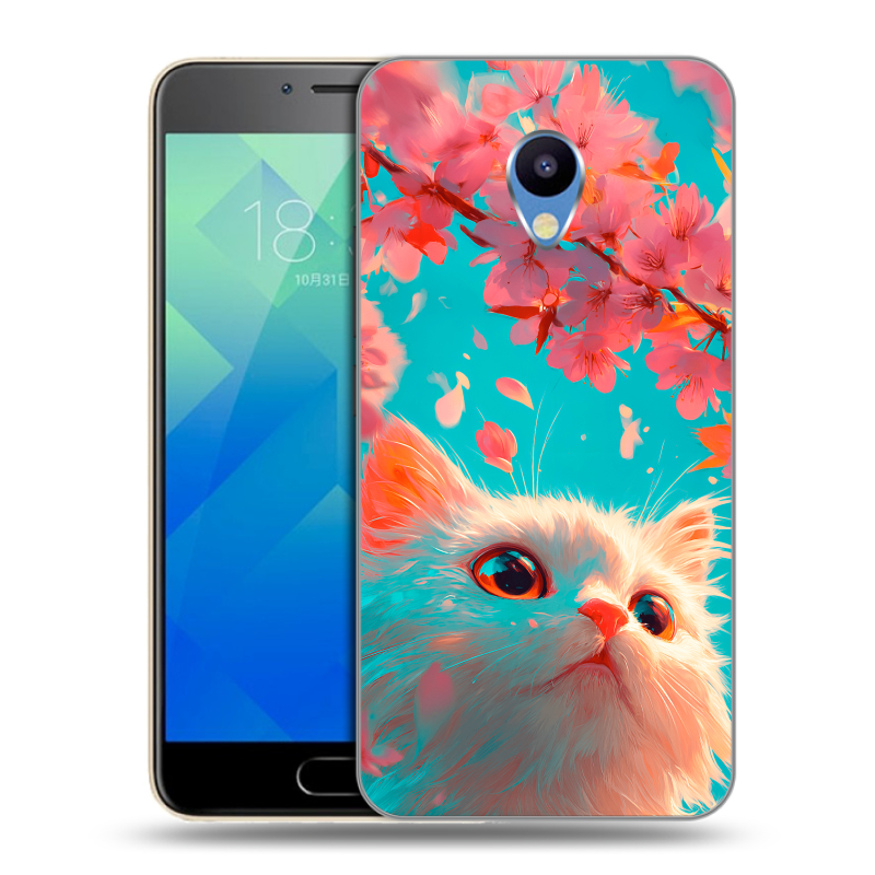 Силиконовый чехол на Meizu M5 с принтом Красивый кот Силиконовый чехол на Meizu M5 с принтом Красивый кот