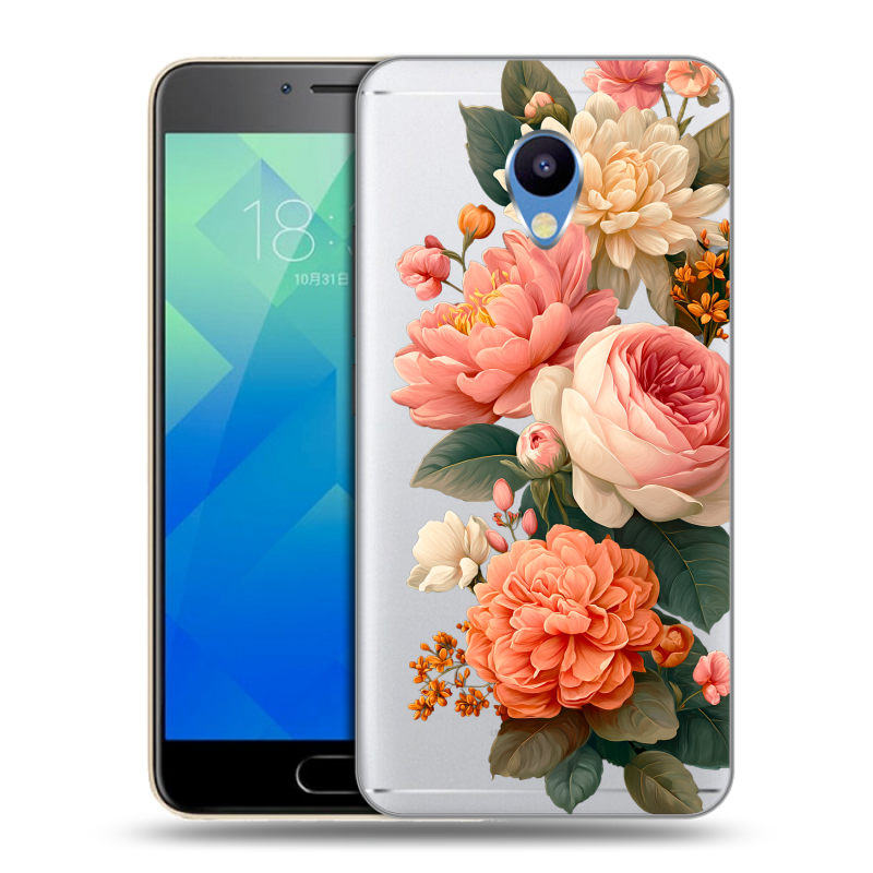 Силиконовый чехол на Meizu M5 с принтом цветы Силиконовый чехол на Meizu M5 с принтом цветы