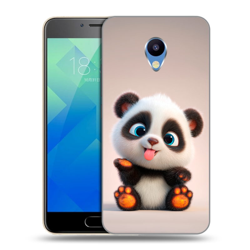 Пластиковый чехол на Meizu M5 с принтом милая панда Пластиковый чехол на Meizu M5 с принтом милая панда