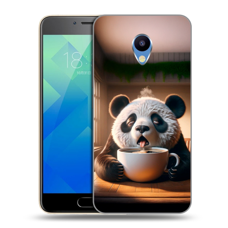 Пластиковый чехол на Meizu M5 с принтом смешная панда Пластиковый чехол на Meizu M5 с принтом смешная панда