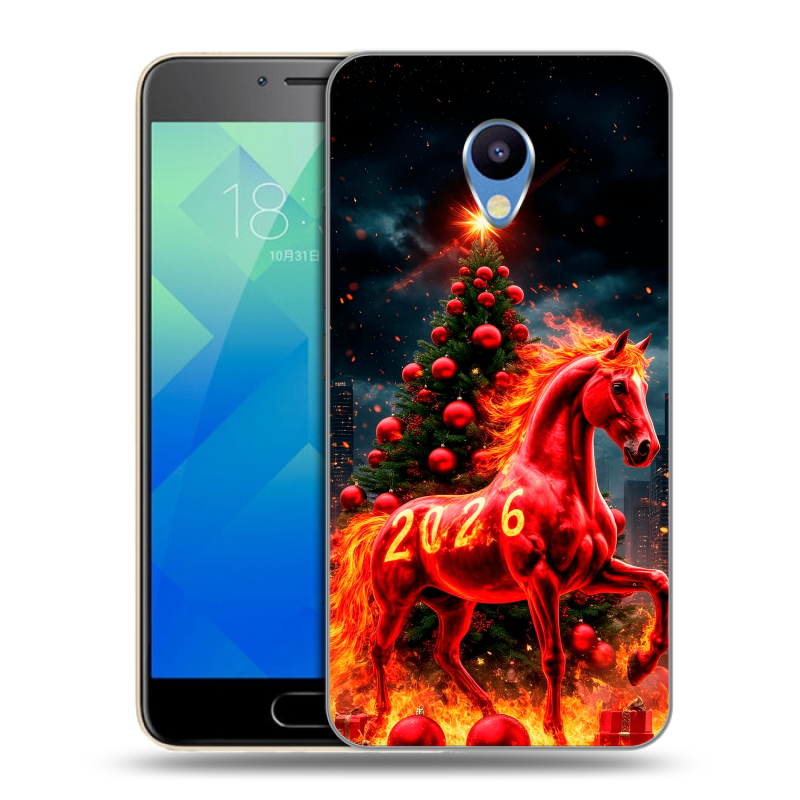 Пластиковый чехол на Meizu M5 с принтом Новый год Пластиковый чехол на Meizu M5 с принтом Новый год