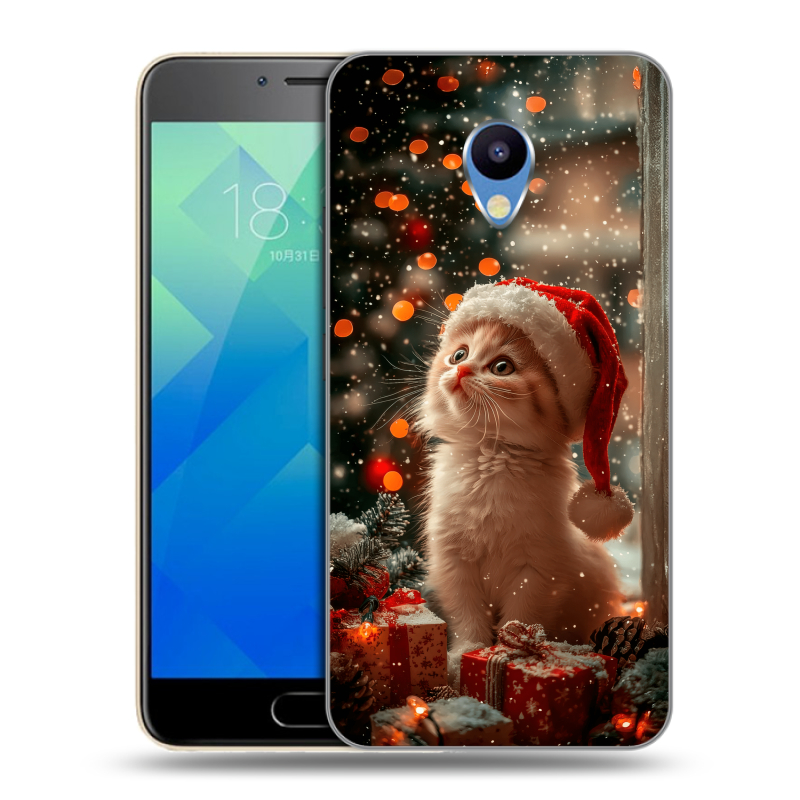 Силиконовый чехол на Meizu M5 с принтом Новый год Силиконовый чехол на Meizu M5 с принтом Новый год